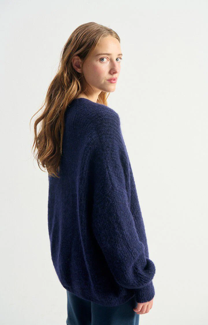 American Vintage Women's Cardigan East | Navy Melange - Image 3