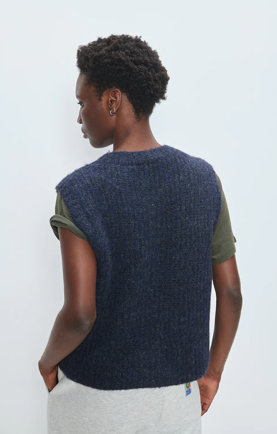 American Vintage Women's Gilet East Cardigan | Navy Melange - Image 3