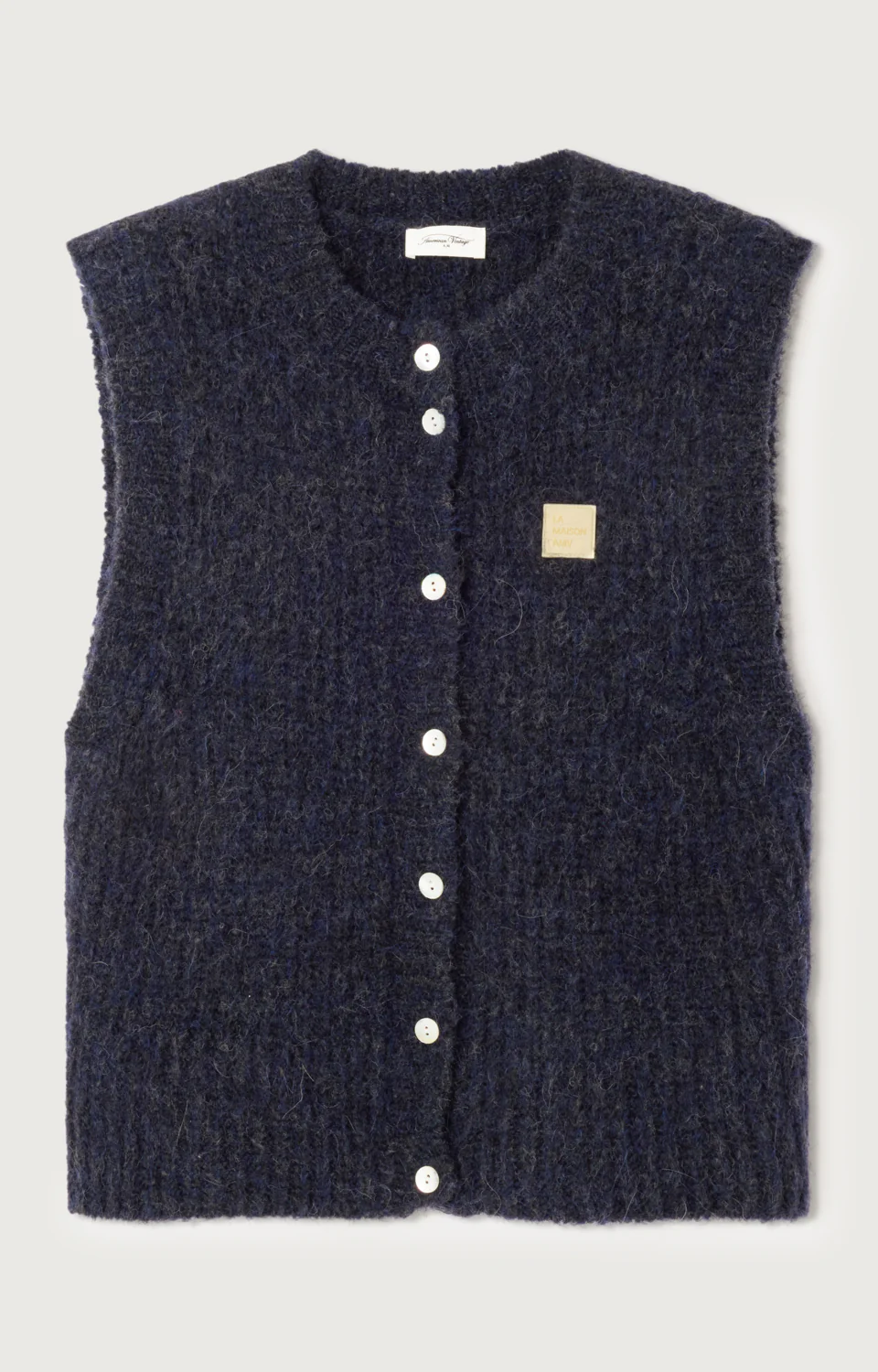 American Vintage Women's Gilet East Cardigan | Navy Melange - Image 5