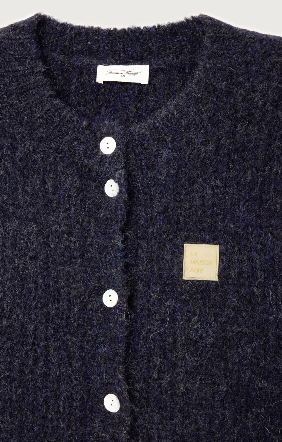 American Vintage Women's Gilet East Cardigan | Navy Melange - Image 6