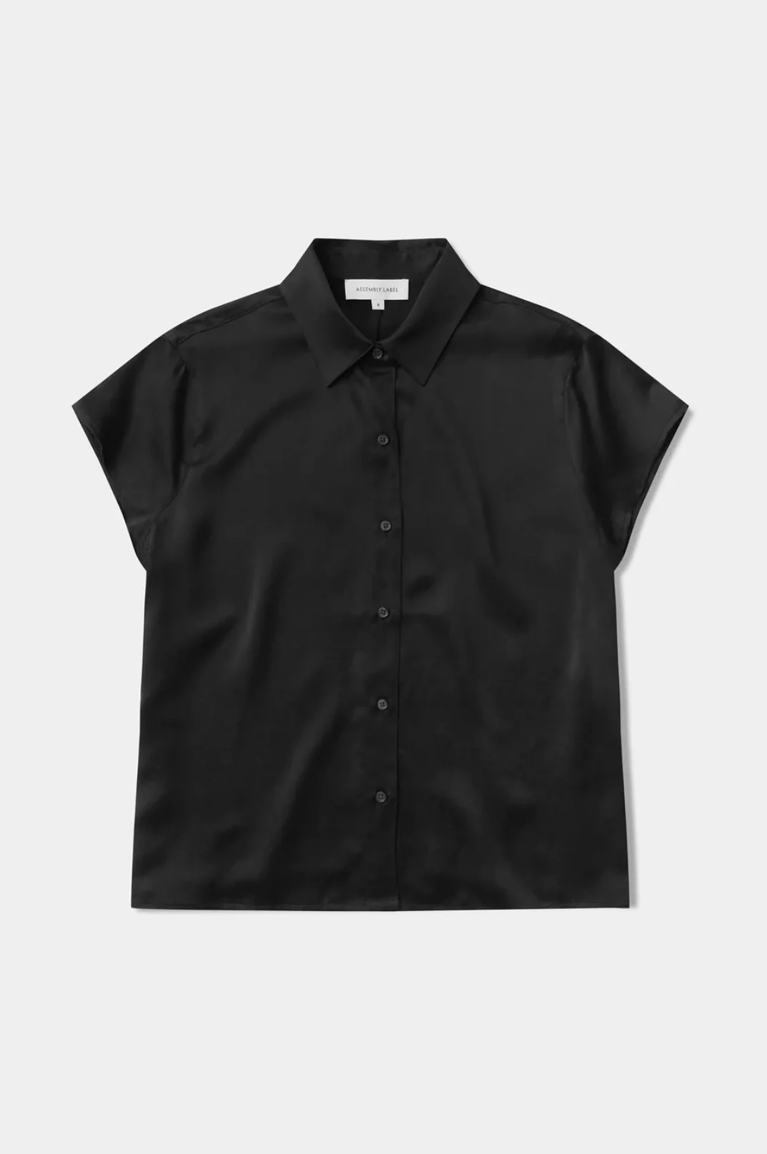 Assembly Label Karri Silk Short Sleeve Shirt | Black - Image 5