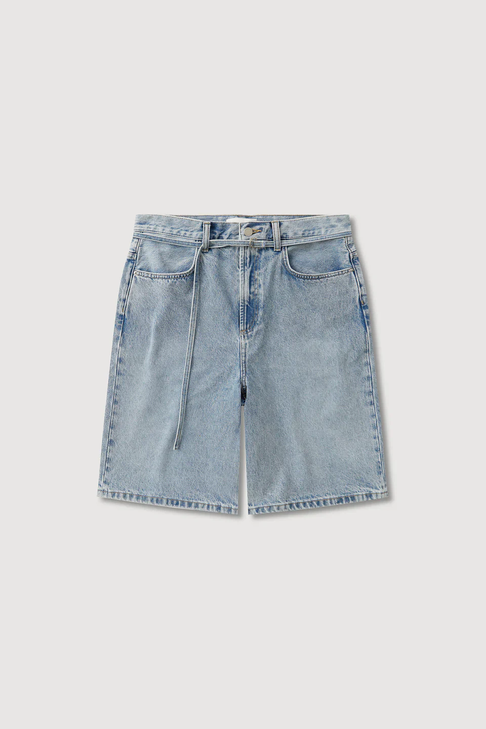 Assembly Label Loose Fit Long Denim Short | Mid Stone Wash - Image 6