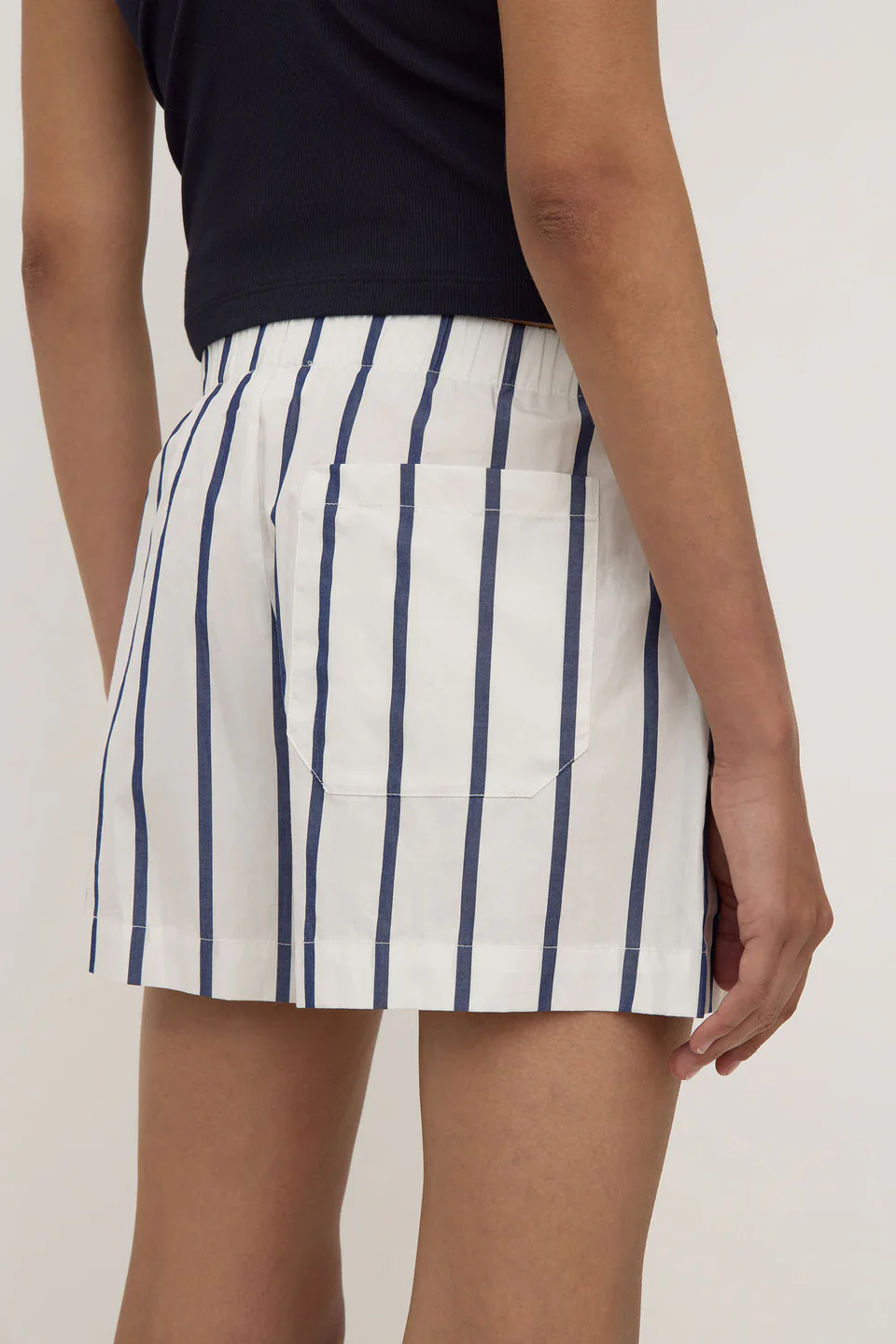 Assembly Label Nara Stripe Short | White/True Navy - Image 6