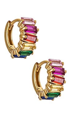 Fairley Rainbow Baquette Cluster Huggies - Image 3