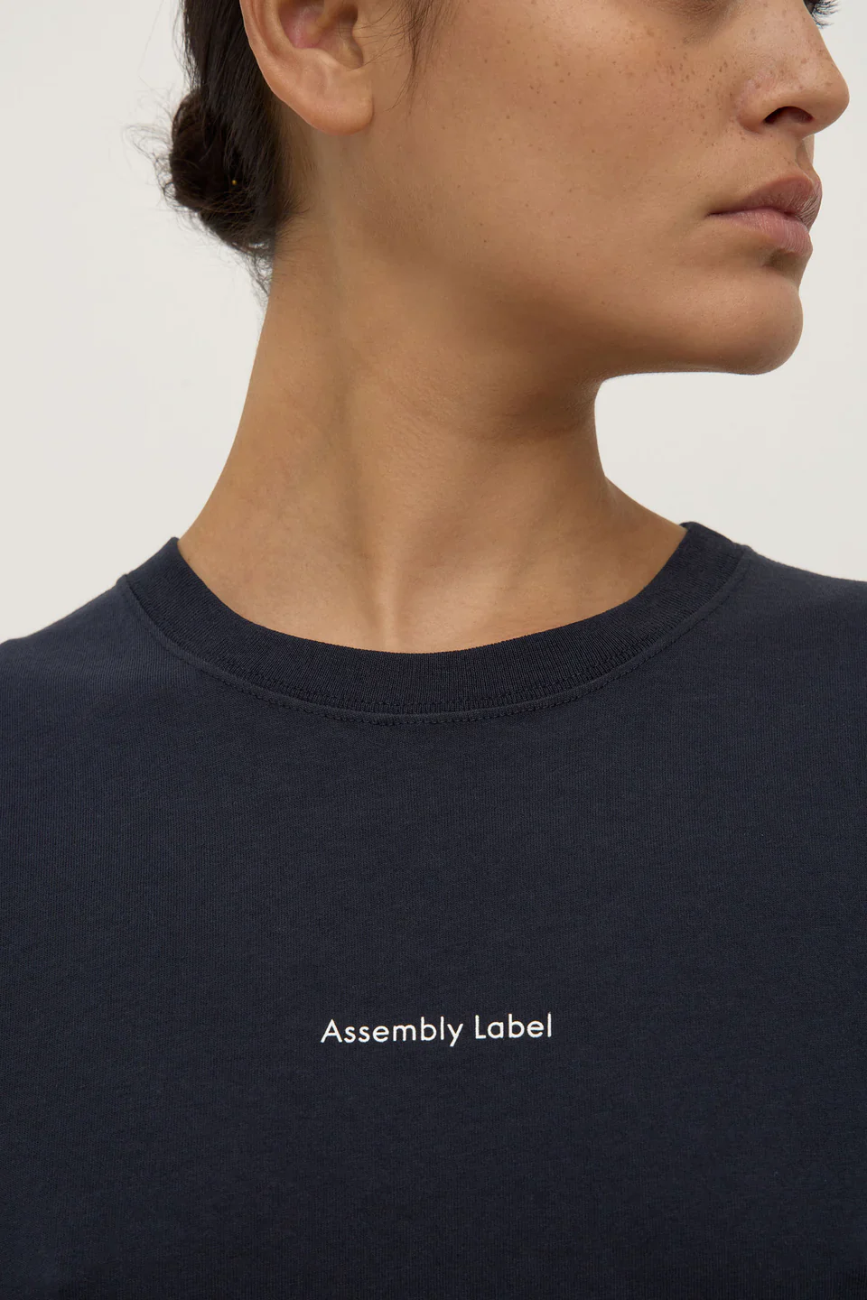 Assembly Label Womens Atelier Logo Tee True | Navy/White - Image 4